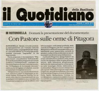 IL QUOTIDIANO DELLA BASILICATA - Venerd 11 aprile 2014