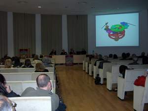 Un momento della conferenza di Giovanni Pastore al convegno internazionale di Olbia