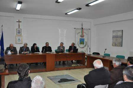 Da sinistra: Vincenzo Francomano, Vincenzo Viti, Maria Cuccarese, Battista D'Alessandro, Antonio De Siena, Giovanni Pastore.